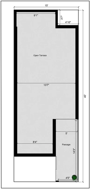 15 40 house plan design typical floor plan of the Residential building Terrace Floor