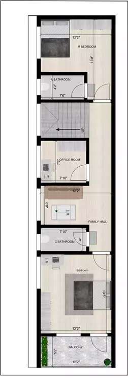 15 60 home design 3bhk east facing plan 1st Floor Plan