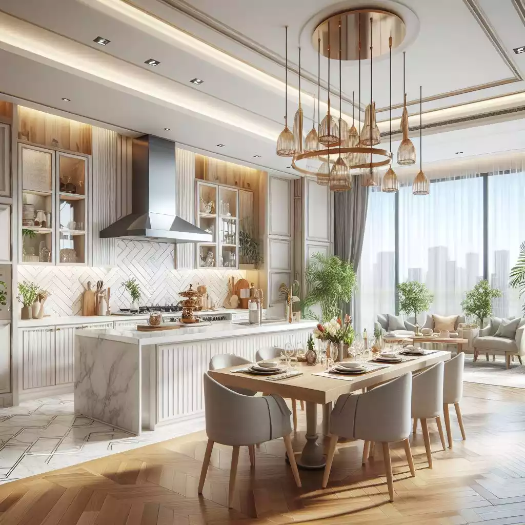 Modern kitchen with Dining Hall