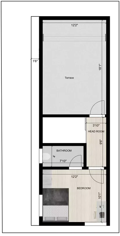 15 feet by 40 feet house plans of the Residential Building Terrace Floor