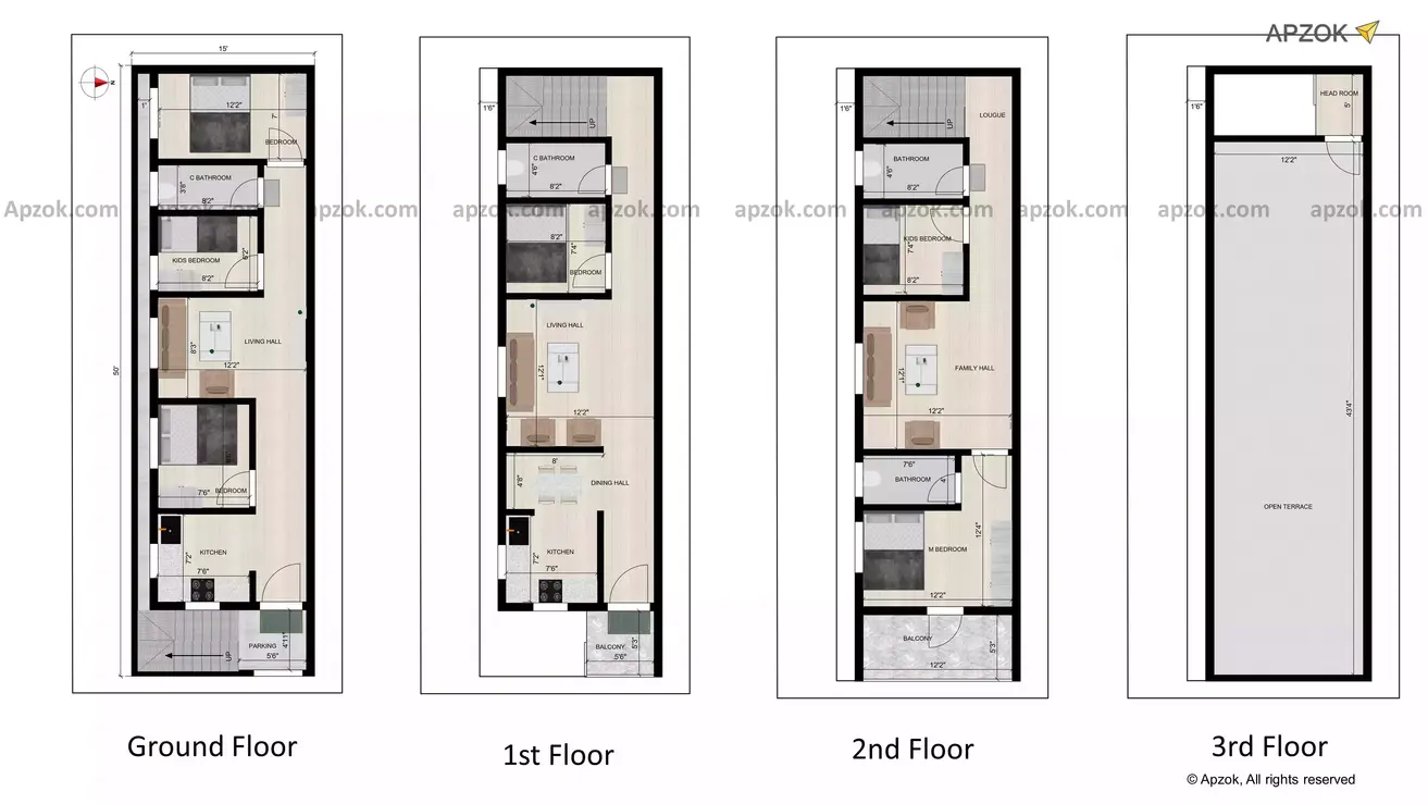 Home design 15 by 50 3bhk east facing duplex plan with 3bhk rent plot