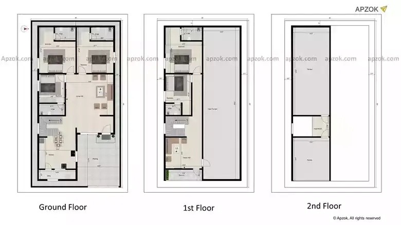 East Facing 5BHK Duplex Home Design 30x60 ft | RN0042