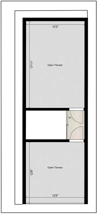 15 feet by 40 feet duplex house plans Terrace Floor