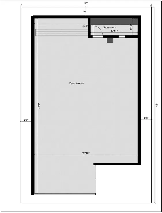 House plans for 30 x 45 north facing a residential unit Terrace Floor Plan