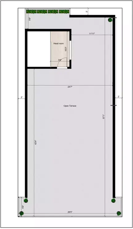 30 * 60 house plan with garden Terrace Floor Plan