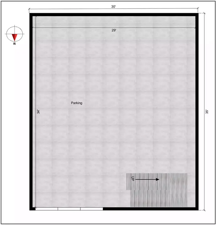 30 * 35 house plan 2bhk with car parking of the Residential building ground Floor Plan