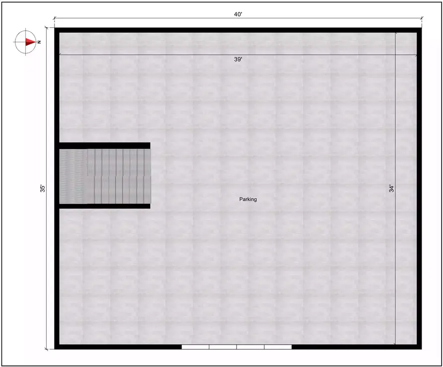 East direction with size is 40’x 35’ feet and this is duplex plan G+2 Ground Floor Plan