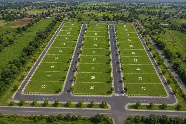 Site Draft land to plot layout generator with roads, plot numbers, plot facing direction, 3D building view, PDF and DXF export.