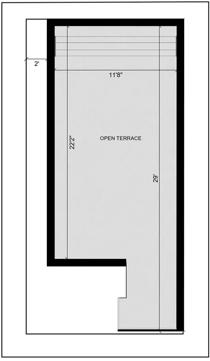15 * 30 1bhk house plan Rental Design of the Residential building Terrace Floor Plan
