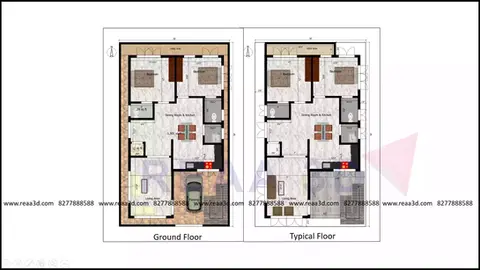 30 by 50 South Facing 2BHK rental House plan with PDF