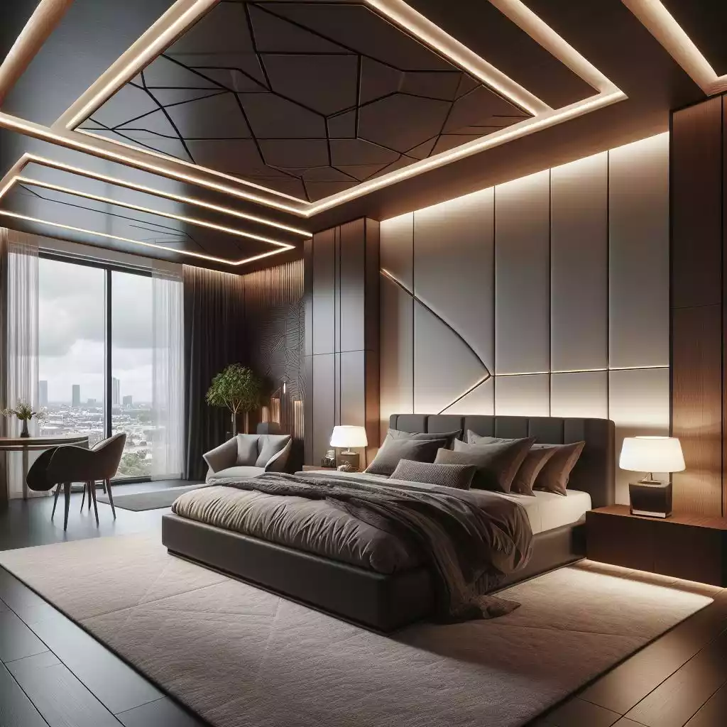 Bedroom Coffered ceiling design