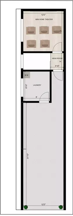 15 * 60 duplex house plan 2bhk east facing Terrace Floor Plan