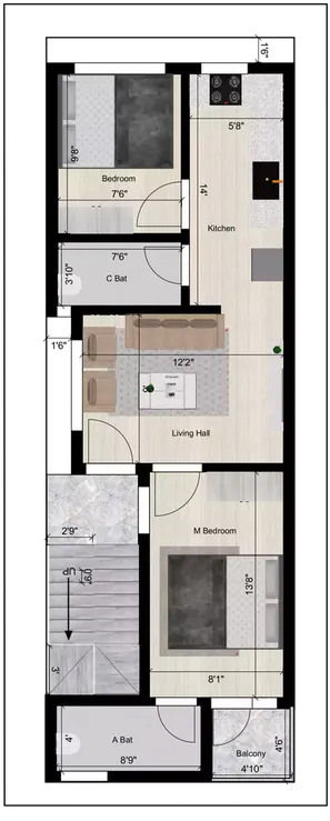 15 45 house plan first floor of the Residential building 2nd Floor