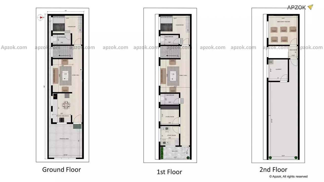 15 * 60 duplex house plan 2bhk east facing