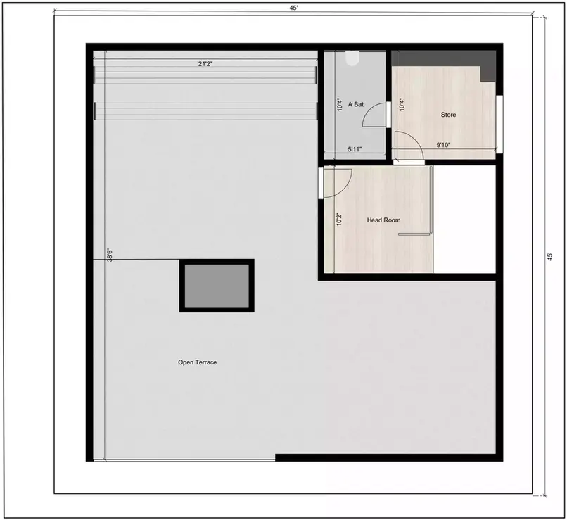 45 45 duplex house plan of the Residential building facing in West direction Terrace Floor Plan