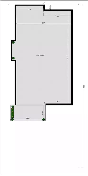 30 by 70 house 3bhk with 1bhk plan Terrace Floor Plan