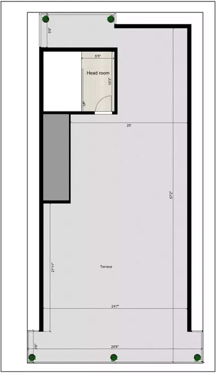 30 * 60 house plan 3 bedroom duplex Terarce Floor Plan