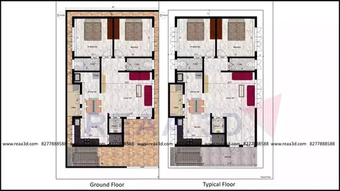 30 by 50 2BHK Luxury House Plan and apartment East Facing