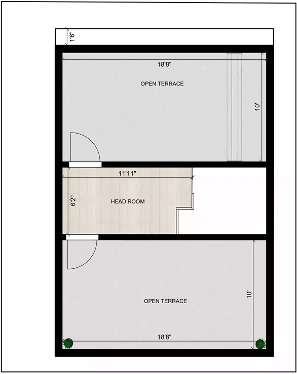 20 * 30 best house plan duplex home leverages its G+4 design Terrace Floor