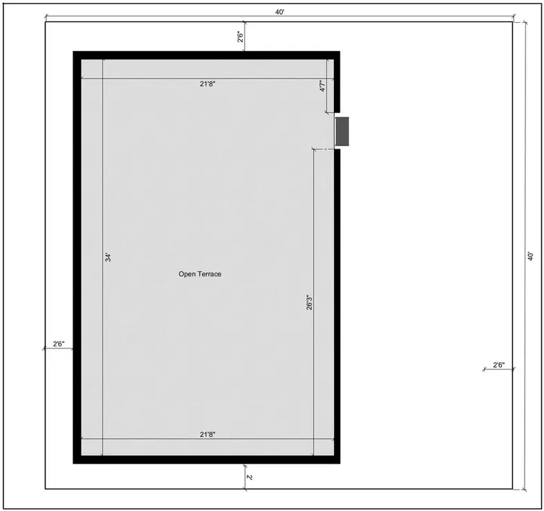 40 40 duplex house plan of the Residential building facing in West direction Terrace Floor Plan