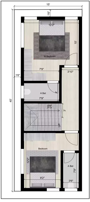 15 40 house plan of the Residential building 2nd Floor