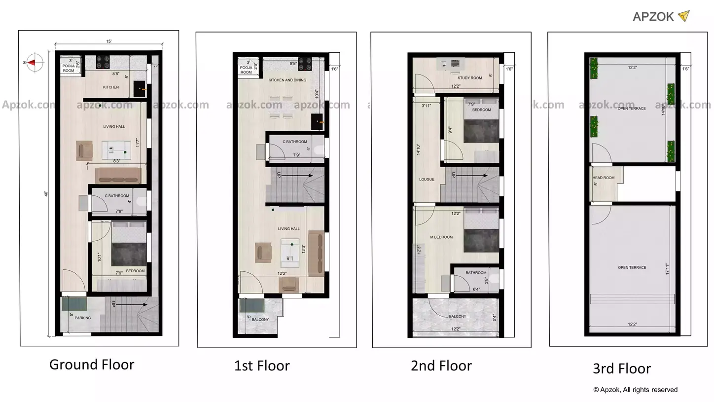 15 40 home design plan 2bhk duplex with 1bhk ground floor for rent