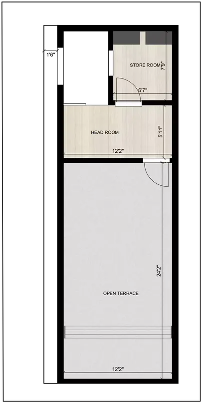 15 * 40 house plan east facing designed house Terrace Floor