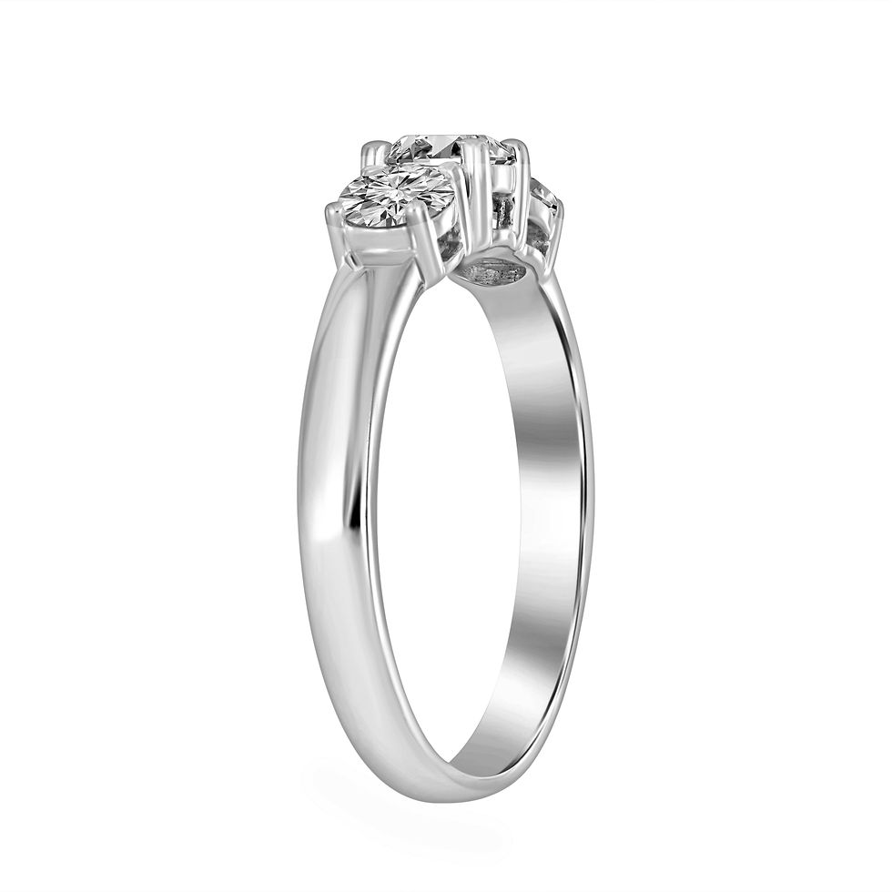 Thumbnail: 9ct White Gold 1ct 3 Stone Trilogy Design Lab Diamond Ring