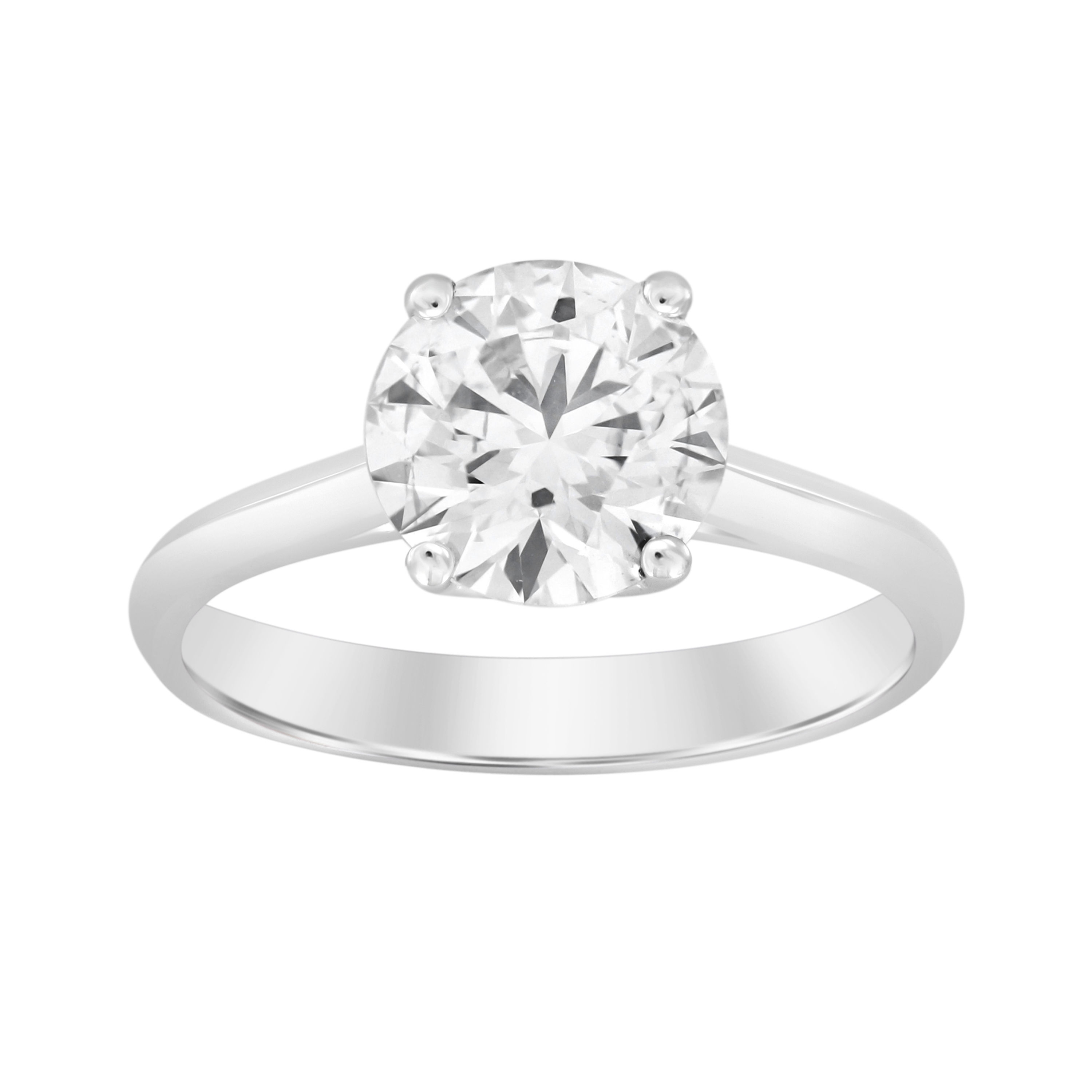 18ct White Gold 2 Carat Round Solitaire Lab Diamond Ring