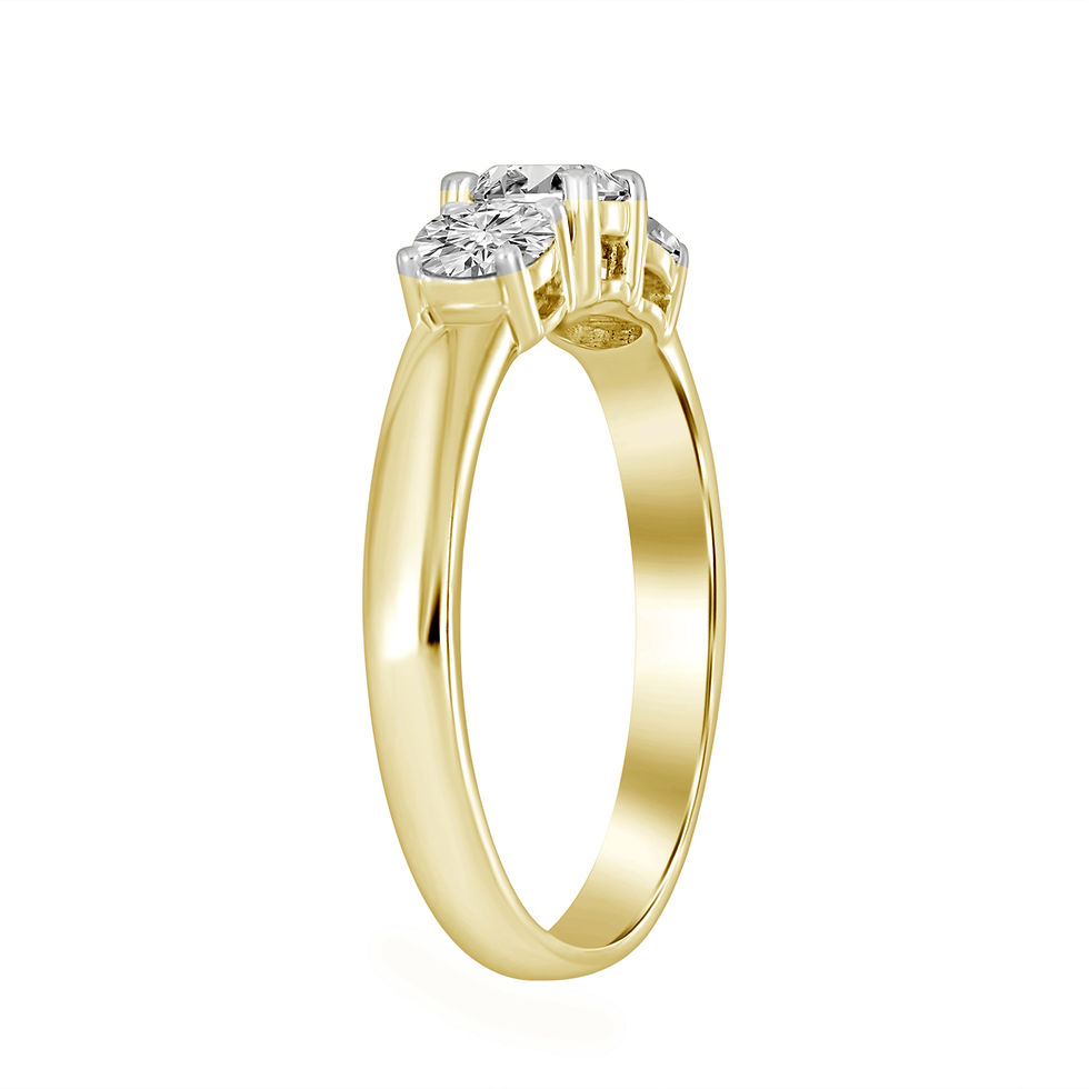 Thumbnail: 9ct Yellow Gold 1ct 3 Stone Trilogy Design Lab Diamond Ring