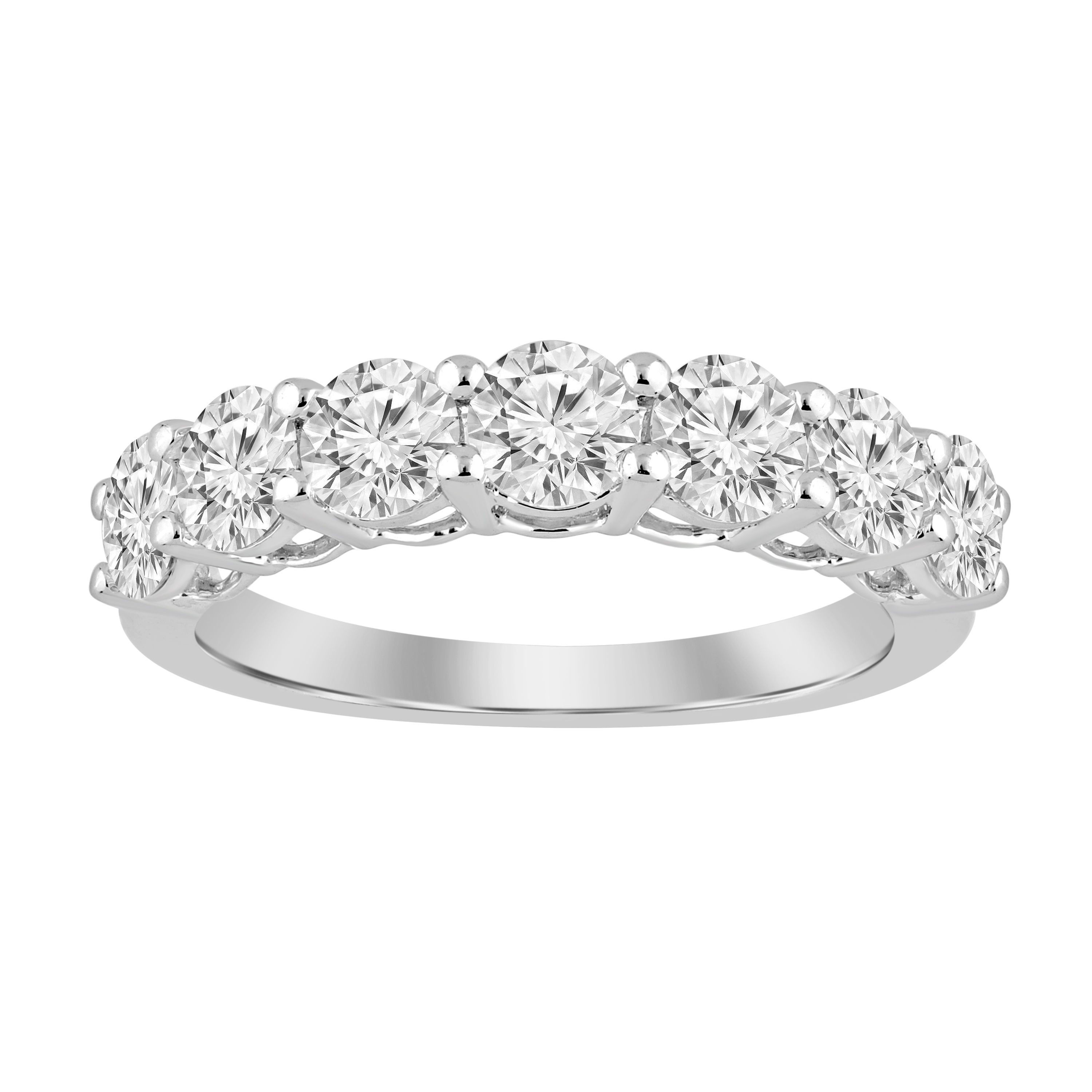 18ct White Gold 2ct 7 Stone Half Eternity Design Lab Diamond Ring