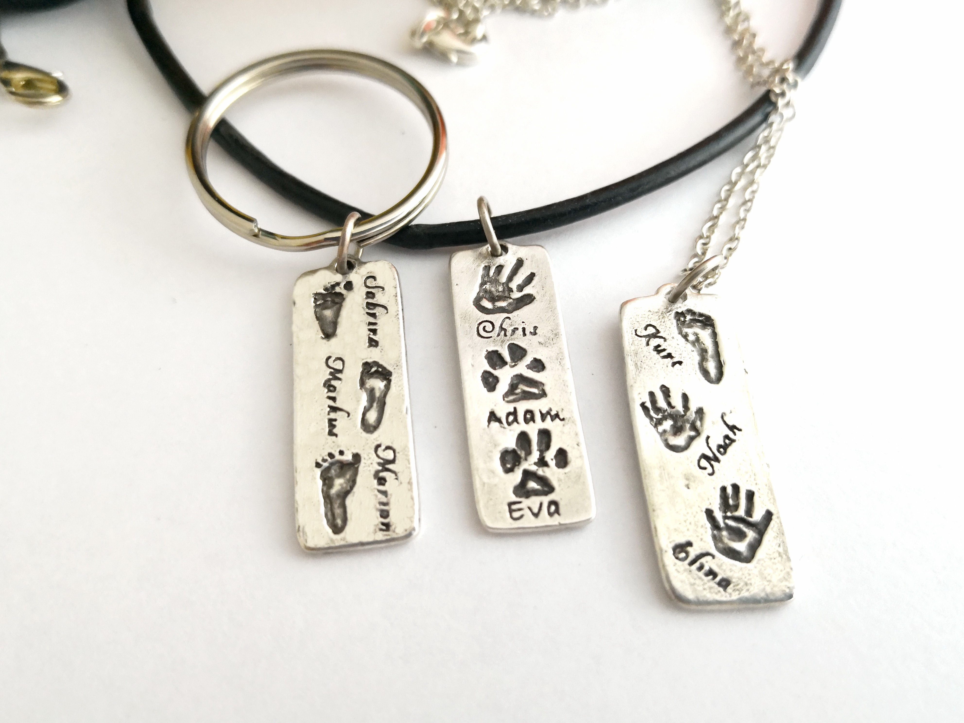 Pfotenabdruck,- Fuß,- und Handabdruck Personalisiertes Schmuck Einmalig