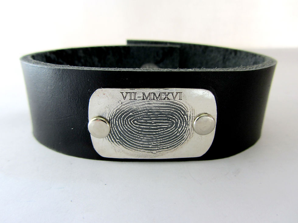 Miniaturbild: Feinsilber Fingerabdruck Herrenarmband Individuelle Prägung