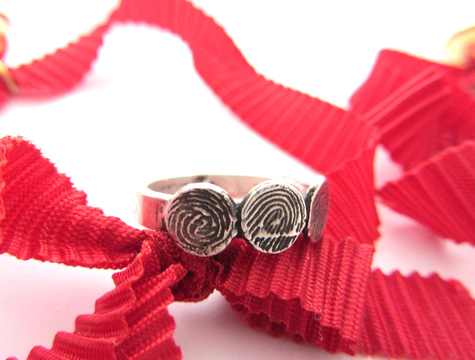 Miniaturbild: Ring mit 3 runden Fingerabdrücke Liebe Spezial Geschenk