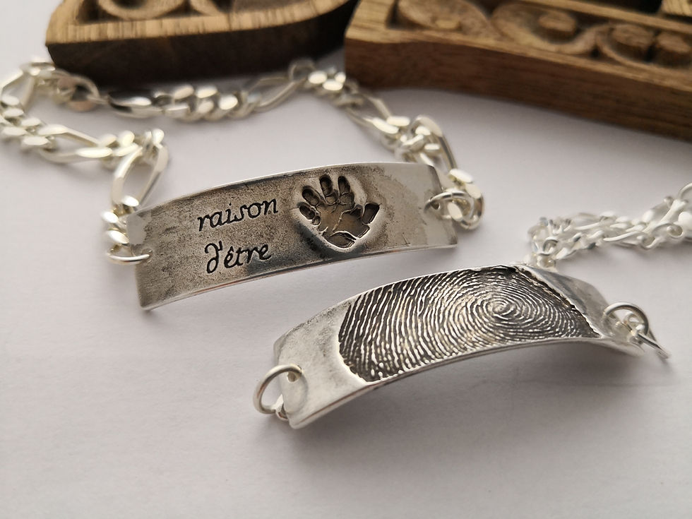 Miniaturbild: Handabdruck Ihre Liebe Platte mit 925 Silber Armband