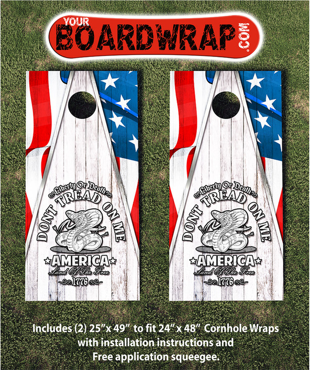 Flag Cornhole Wrap