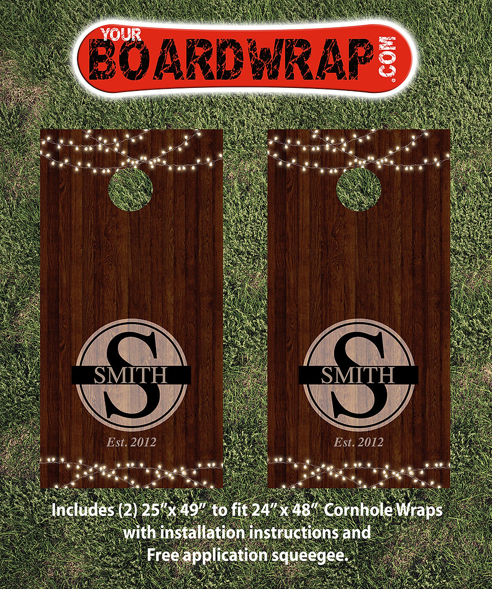 Thumbnail: Family Name Cornhole Wraps