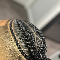 Stylized Cornrow Braids for Men done at Angie Hairr Stylist in Santa Ana, California. Braiding Salon in Orange County
