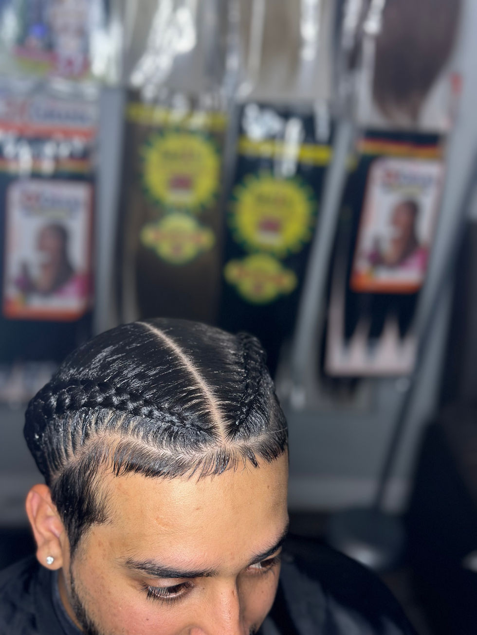 Men's 2 Cornrows or Dutch Braids at Angie Hairr Stylist