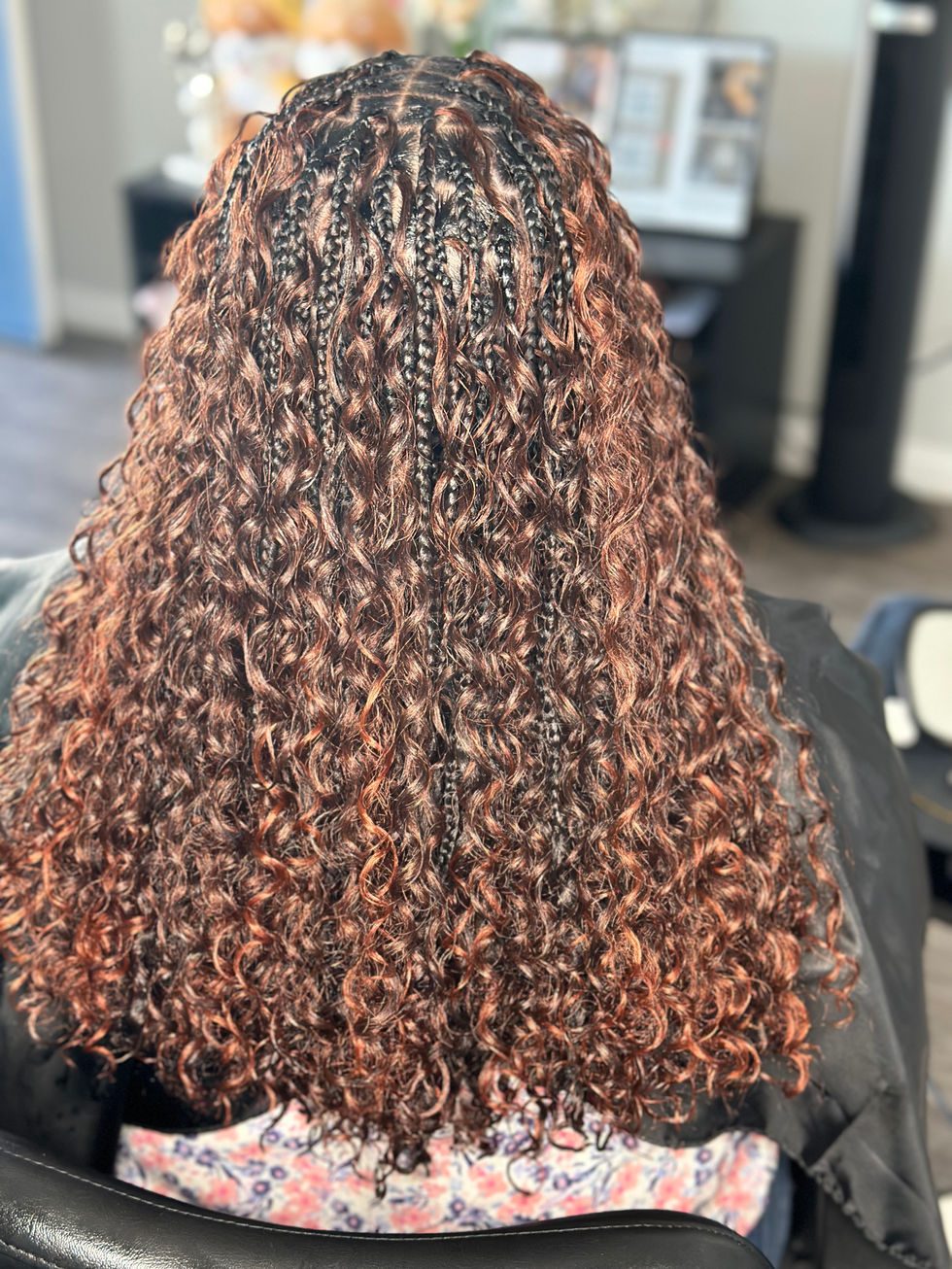 Knotless Goddess/Boho Braids done at Angie Hairr Stylist in 811 S Fairview Street Santa Ana, California