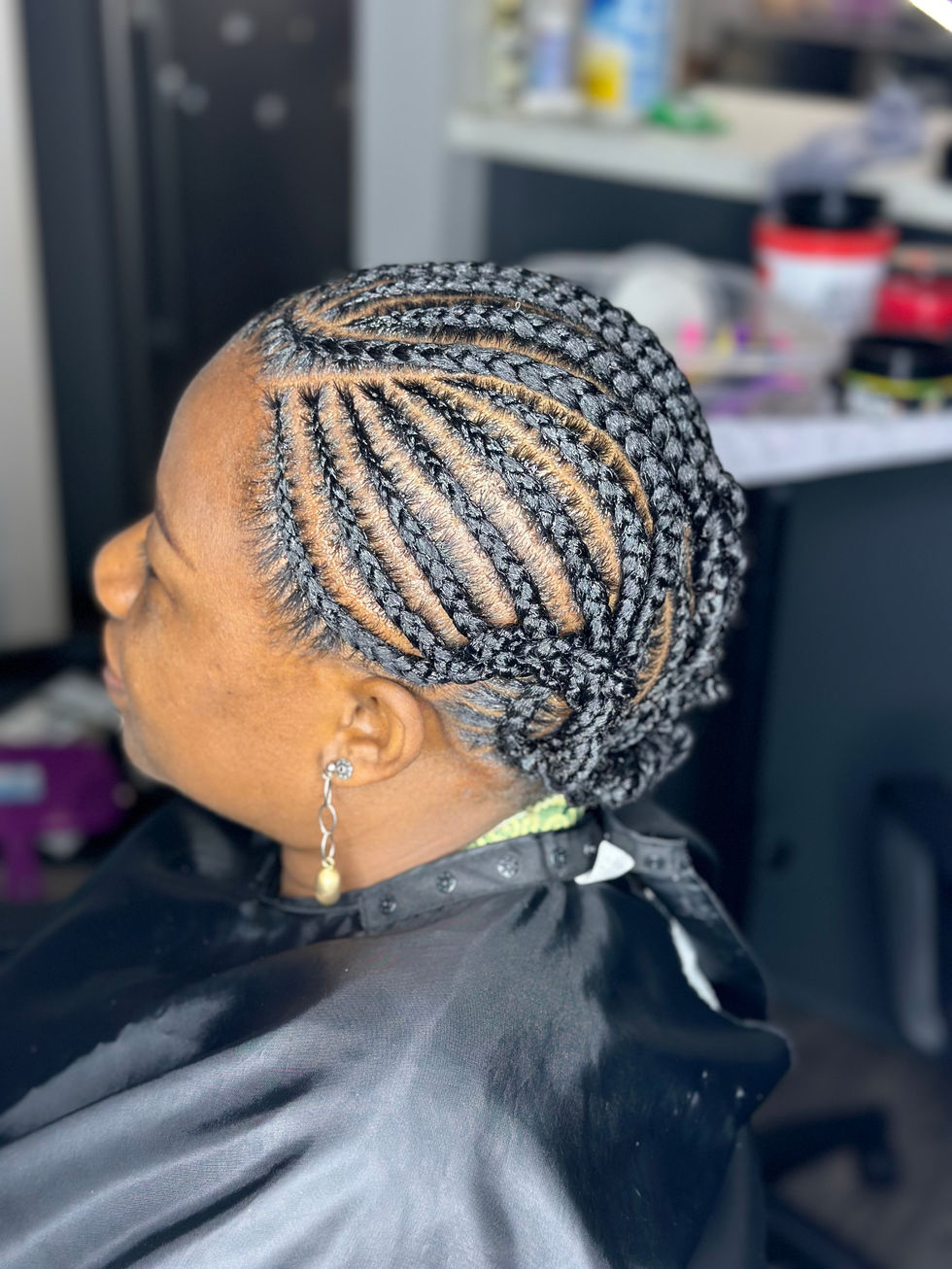 Women's Cornrow Braids, Angie Hairr Stylist, Santa Ana California, hair styling, braiding services.