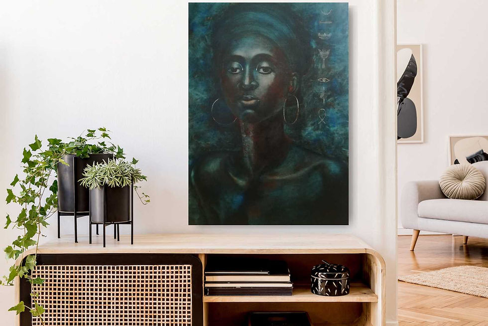 Thumbnail: interior wall with woman oil painting