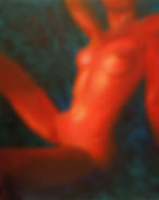 woman in red, red nude, sexy lady