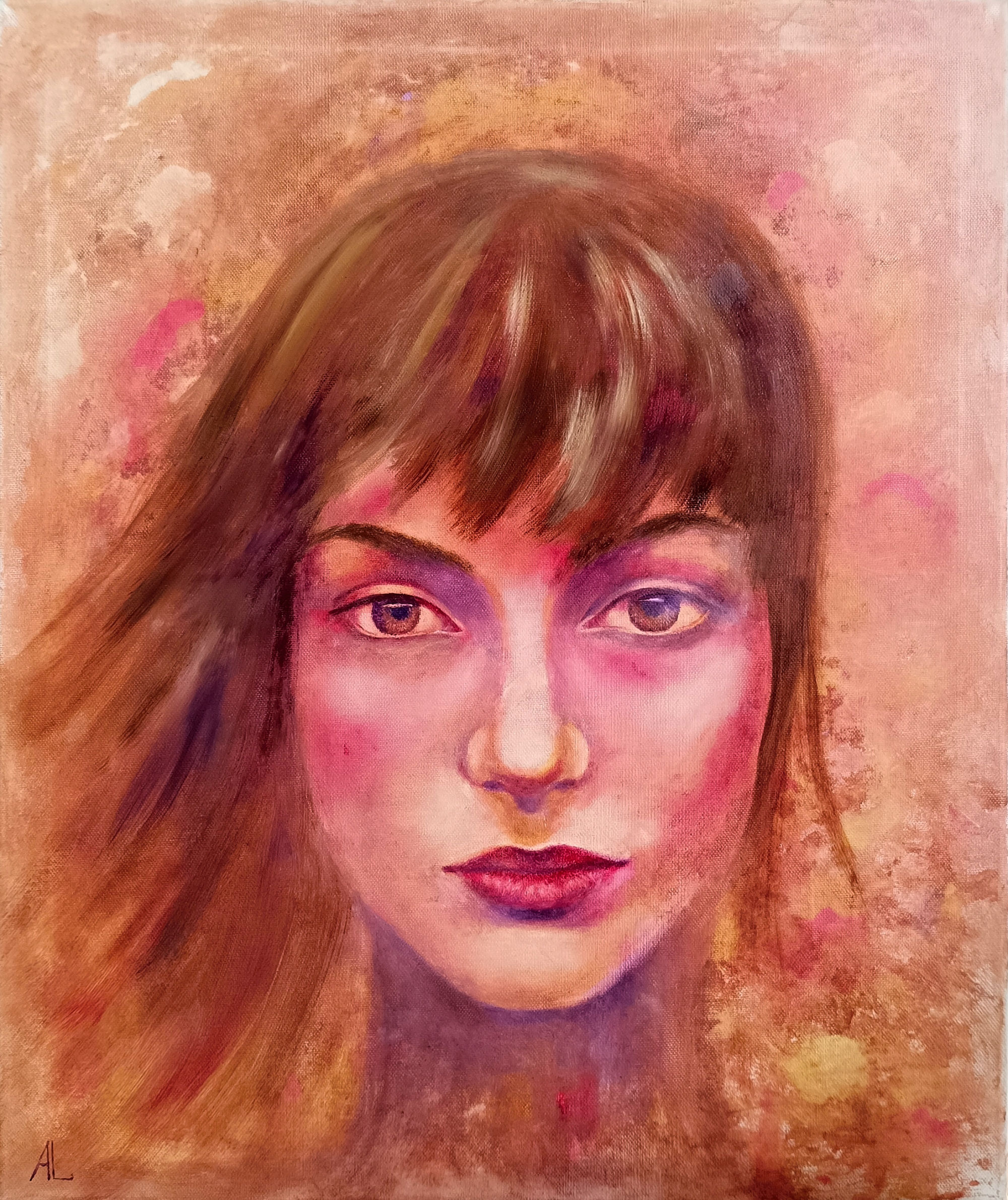 woman, pink, girl, gentleness, warm, love, portrait