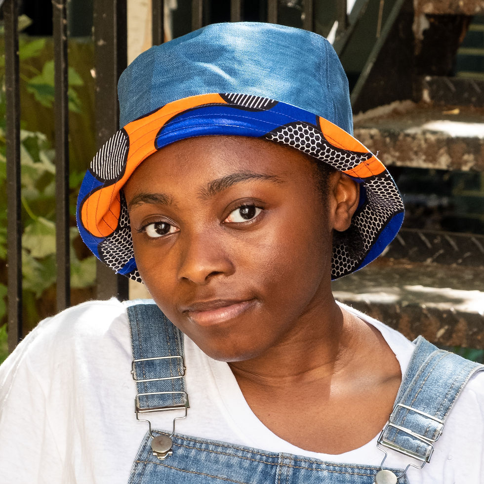 Thumbnail: Handmade reversible short brim bucket hat - can be customised