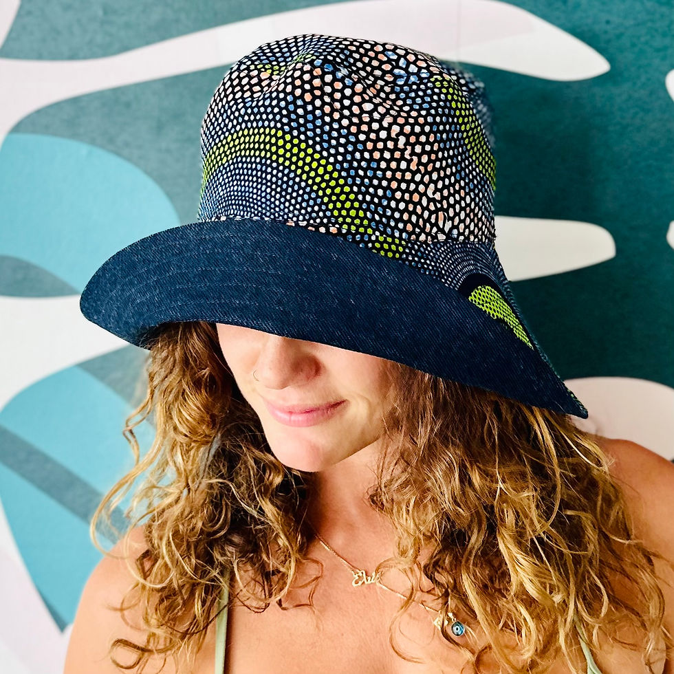 Thumbnail: Handmade reversible wide brim bucket hat - can be customised