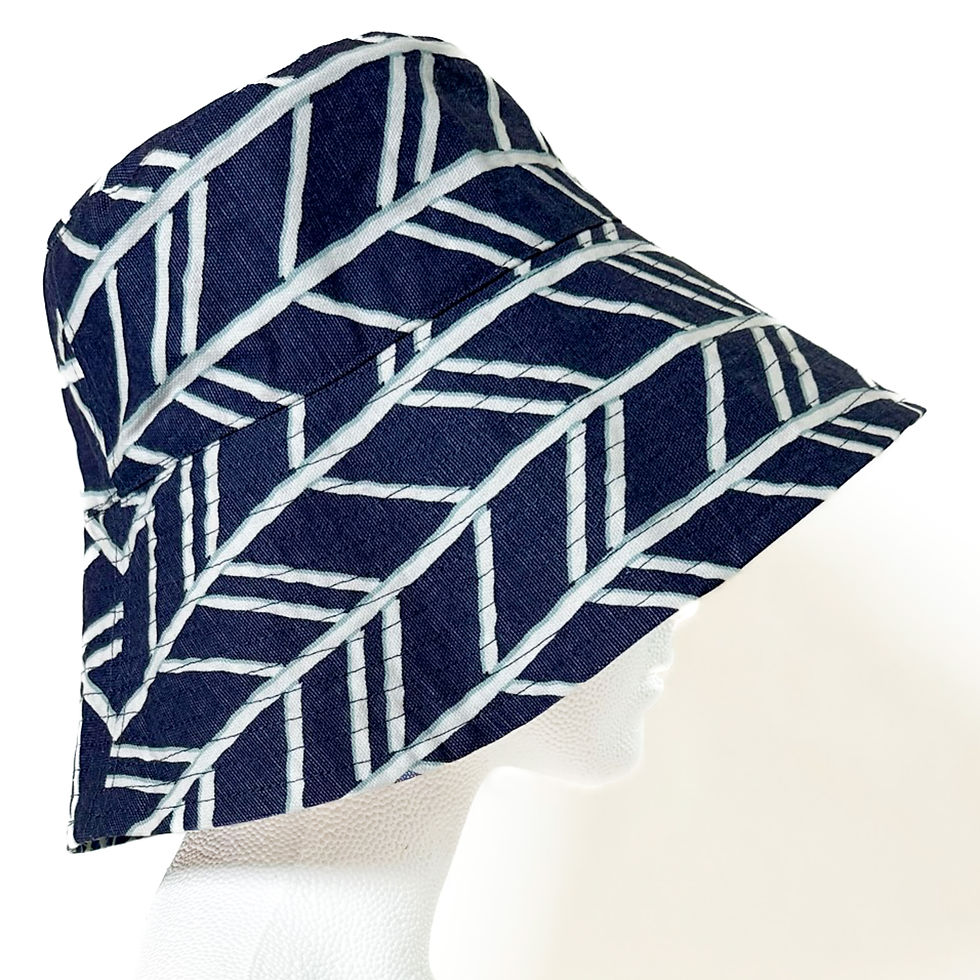 Thumbnail: Handmade reversible wide brim bucket hat - can be customised