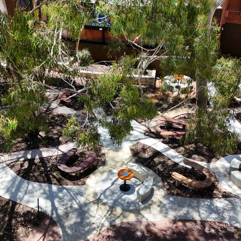 Seasonal gardens with native plants representing Noongar seasons at SIDE.