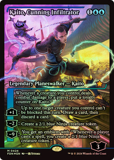 Kaito, Cunning Infiltrator (FDN) (424) / Foil / Showcase