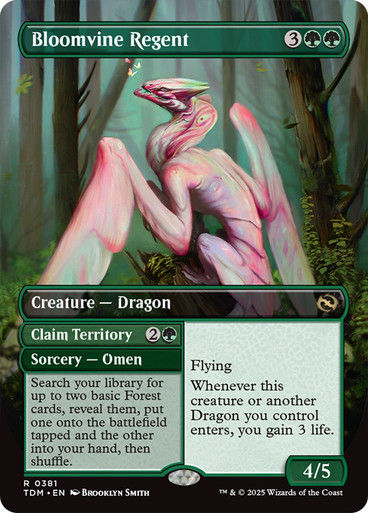 Bloomvine Regent // Claim Territory // Bloomvine Regent (TDM) (381) / Borderless — cara 1 de 2